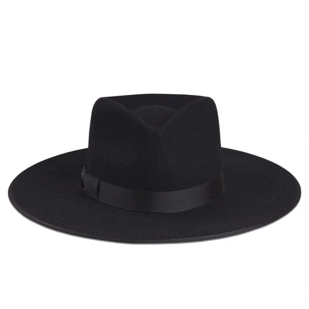LACK OF COLOR - BLACK NOIR RANCHER FEDORA HAT - Picture 4 of 12